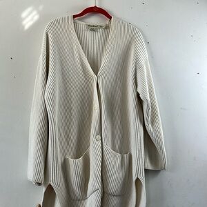Eddie Bauer women size SP ivory color cardigan